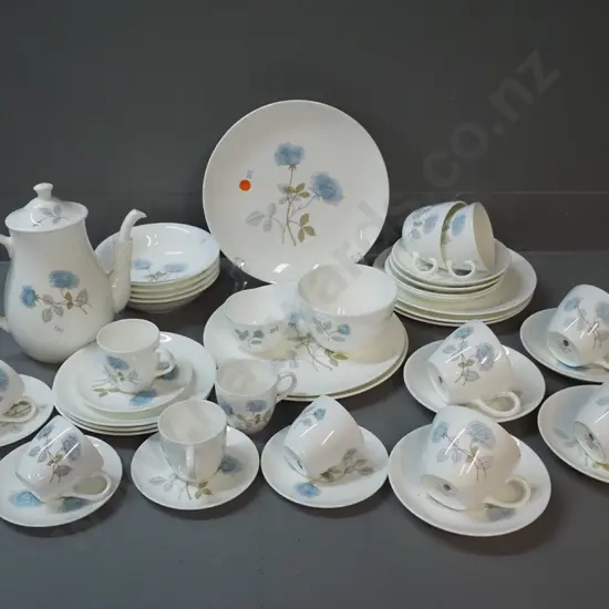 assorted Wedgwood "Ice Rose" pattern dinner, tea and coffee ware including part coffee set w/pot, various numbers of