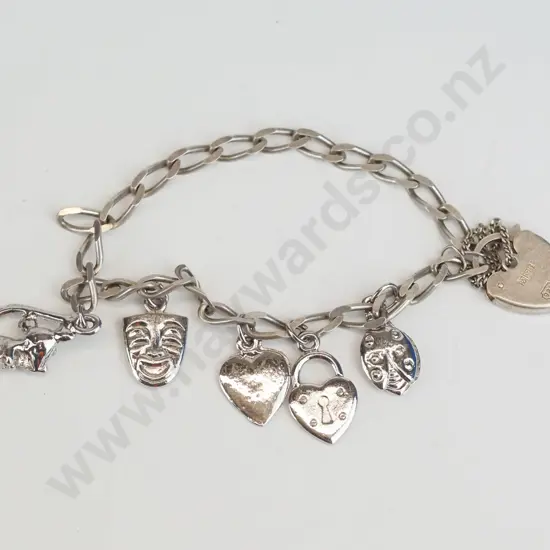 silver charm bracelet stamped 925