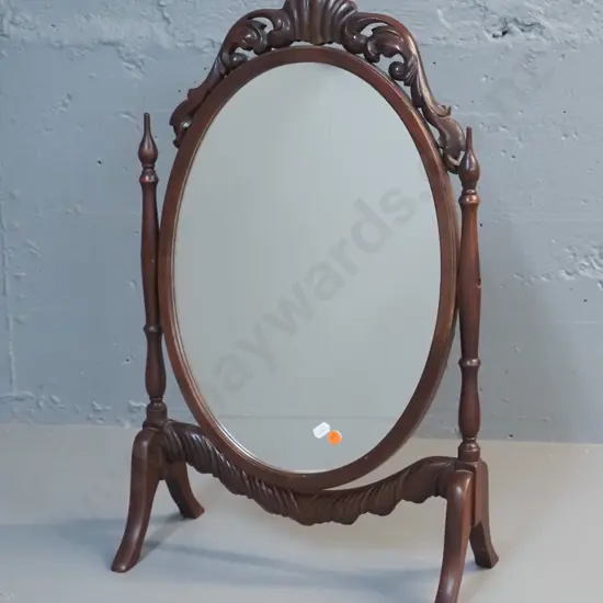 mahogany carved frame oval cheval dressing table mirror H-630 W-385