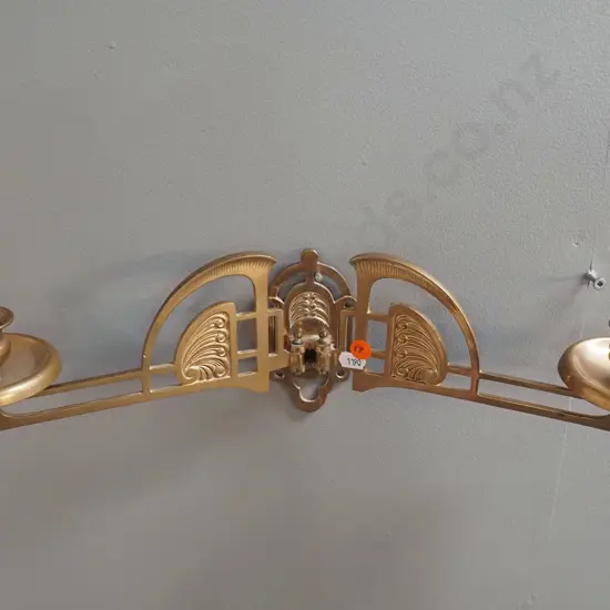 art deco style brass piano sconce with 2 candle holders - H-130 W-440 when opened out