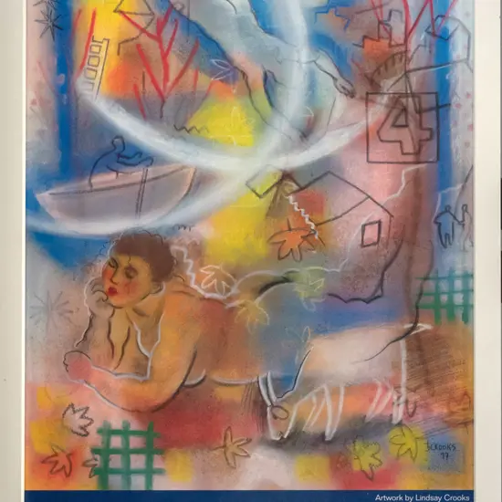 framed Fortune Theatre promotional poster - Lindsay Crook artwork H-730 W-360