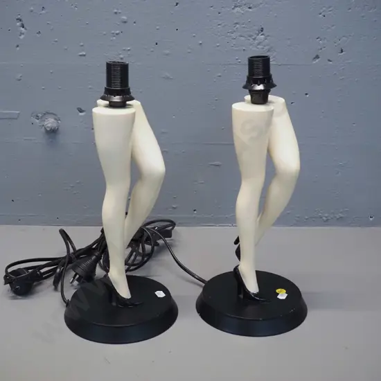 pair of composite table lamp bases, no shades - legs & high heels H-360