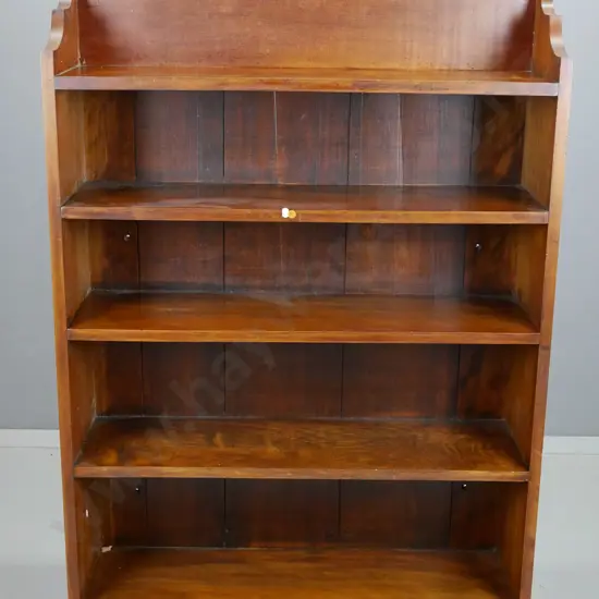 vintage beech and rimu 5-shelf bookcase H-1270 W-920 D-260