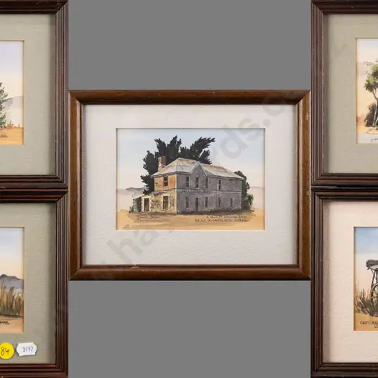 5x framed Yvonne Benson hand coloured prints  Each H-95 W-140