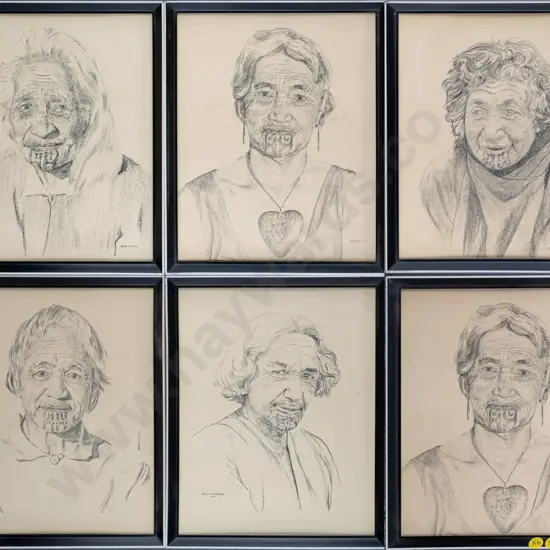 6x BW Chantler (BRENARD) framed prints - portraits (slight marking to some) Each H-240 W-195