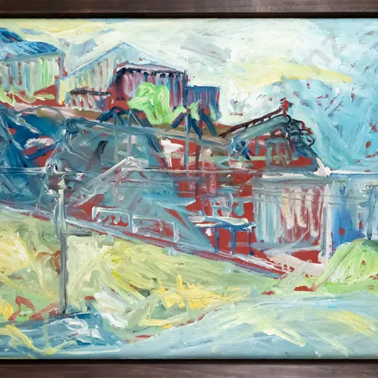 John Francis 2006 -framed  oil on board-  "BH"  H-660 W-1180