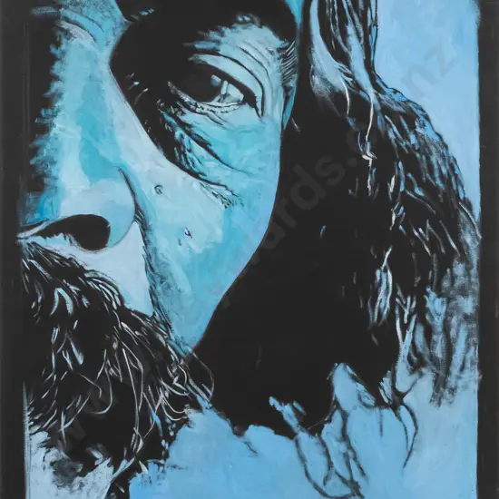 Lewis Walsh 2013 - boxed acrylic on canvas -  Portrait Ralph Hotere H-600 W-500