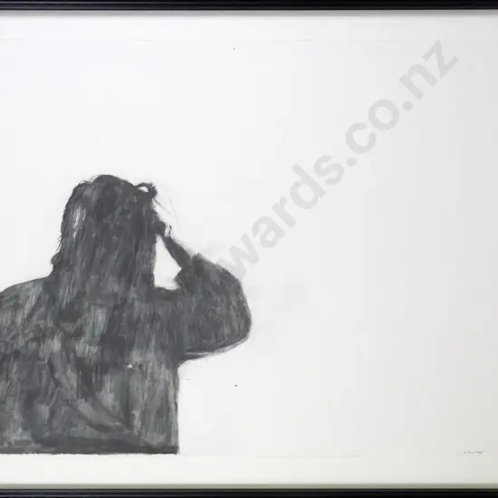 P Wheeler - framed  pencil - silhouette H-550 W-750