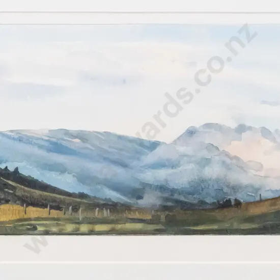 Margaret Anne Howard - framed watercolour - "Purakaunui" H-140 W-390