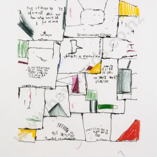 M Poppelwell 2006 - framed ltd edition print A/P- "Study for the 2 most common elements" H-410 W-330