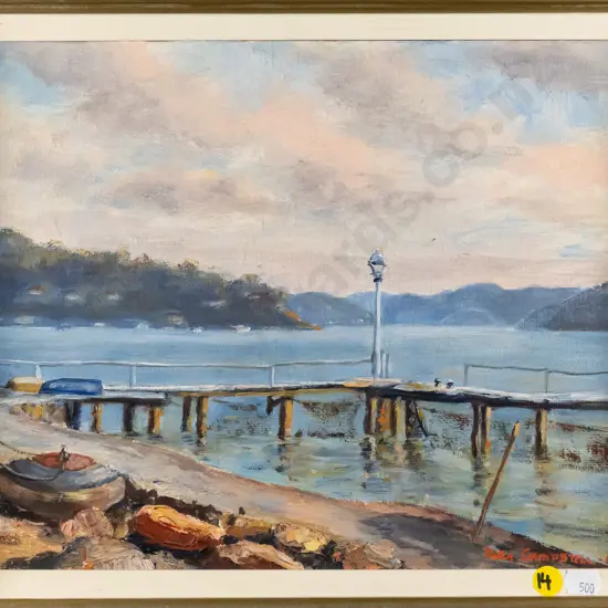 Peter Campbell 64 - framed oil - harbour scene H-250 W-290