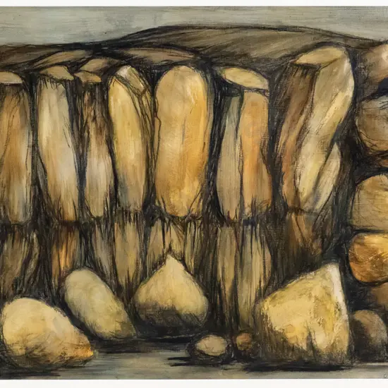 Anna Reid '07 - framed mixed media - rock formation H-420 W-590