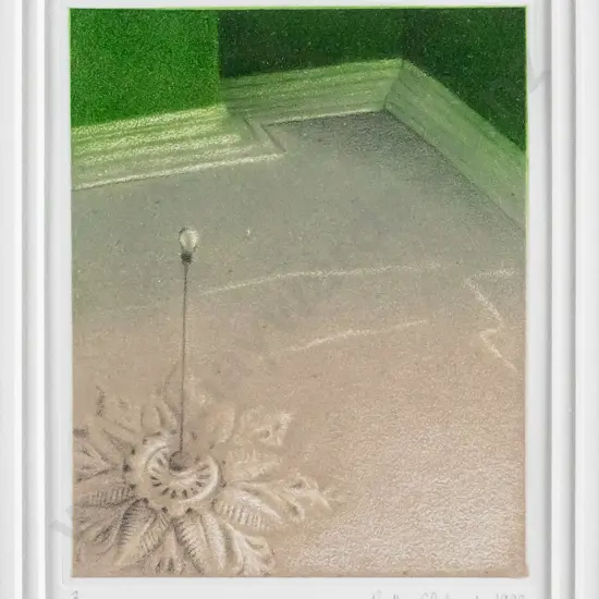 Ruth Clelland 1998 - framed ltd edition print 2/4- ceiling & light fitting H-110 W-85