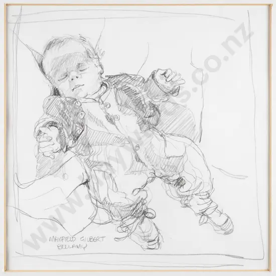 Pauline Bellamy - framed pencil  - "Maxwell Gilbert" H-180 W-170