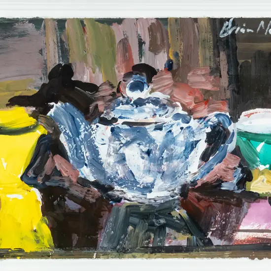 Brian Norris - framed acrylic - teapot H-210 W-300