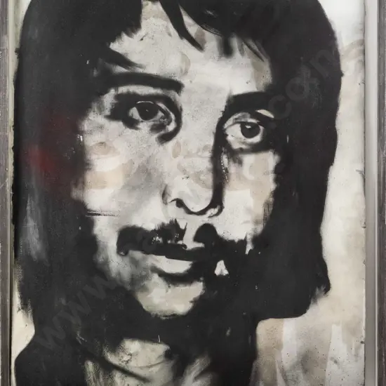 Ben Webb May 2005 - framed paint on paper - male portrait  H-910 W-580