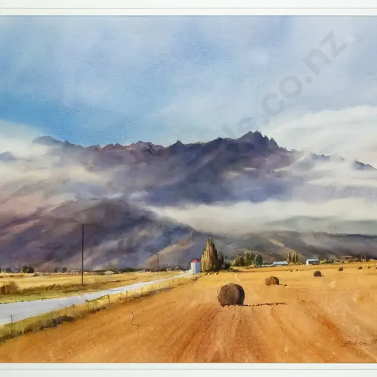 Brian Millard -framed watercolour- "End of the golden weather" H-520 W-700
