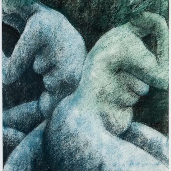 J K Weir 00 - framed pastel- 2 female figures H-370 W-280