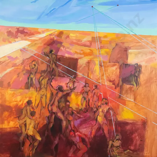 Margaret Doudney - acrylic on board "Postcard from Queensland" H-1200 W-1000