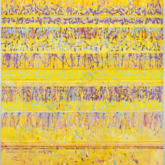 Wallace Crossman April '96 - boxed acrylic on canvas  "line upon line" H-1830 W-1670