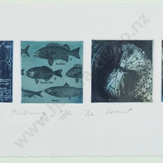 Lynn Taylor 07 - framed ltd edition print 1/10 - "Fishing off the coast" H-50 W-215