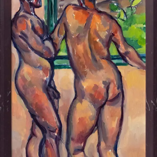 SAR -framed oil - male nudes- H-265 W-180