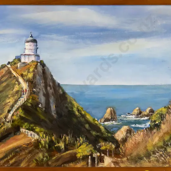 David Corballis '07 - framed acrylic - "Nugget Point Lighthouse" H-220 W-270