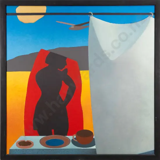Eion Stevens 1983 - framed oil - "The Constant Wife" H-850 W-850