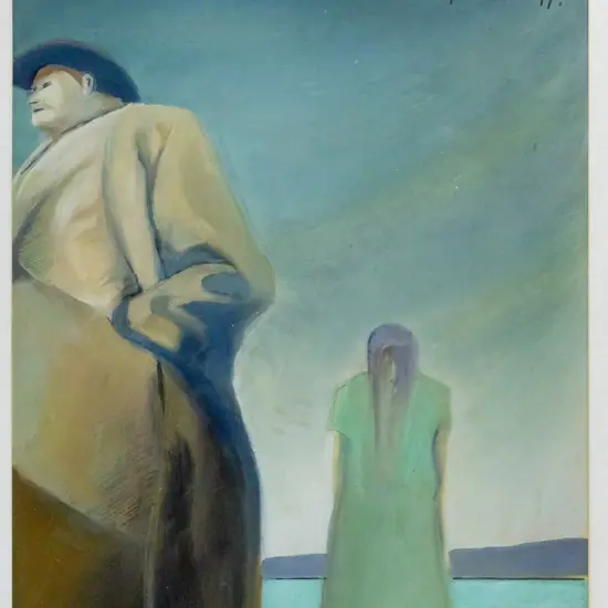 Murray Allen '97 - framed oil - "Study For Decision I" H-185 W-155