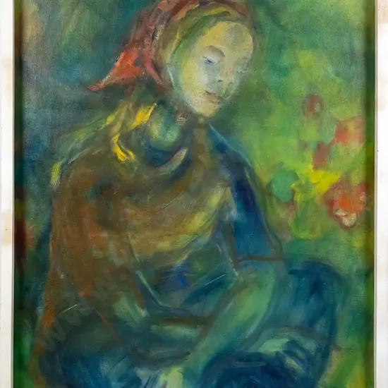 Merrill 89 -framed oil on canvas- female portrait H-750 W-590