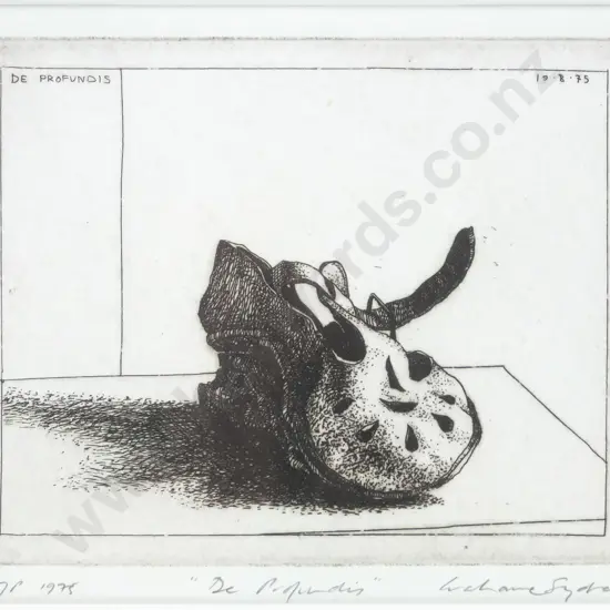 Grahame Sydney 1975 -framed etching A/P- "De Profundis" H-100 W-120