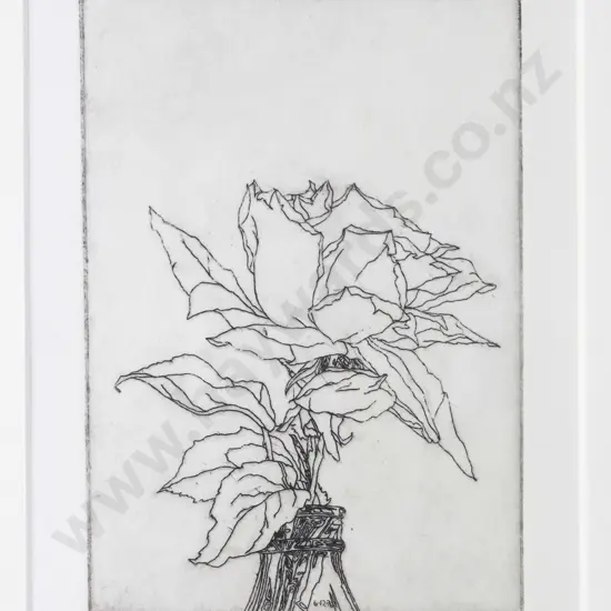 Grahame Sydney -framed proof- "Peace Rose 2" H-120 W-90