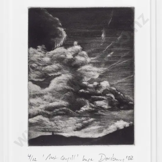 Inge Doesburg 02 -framed lithograph 4/12- "Mount Cargill" H-120 W-95