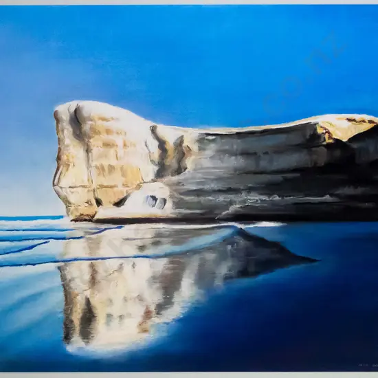 illegible signature 1998 -framed watercolour & pastel- "Tunnel Beach" H-500 W-620