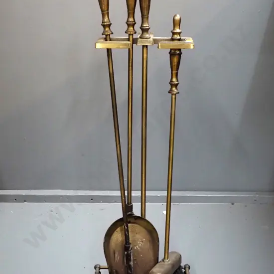 3 piece brass fireside set, H- 770 W-250 at base