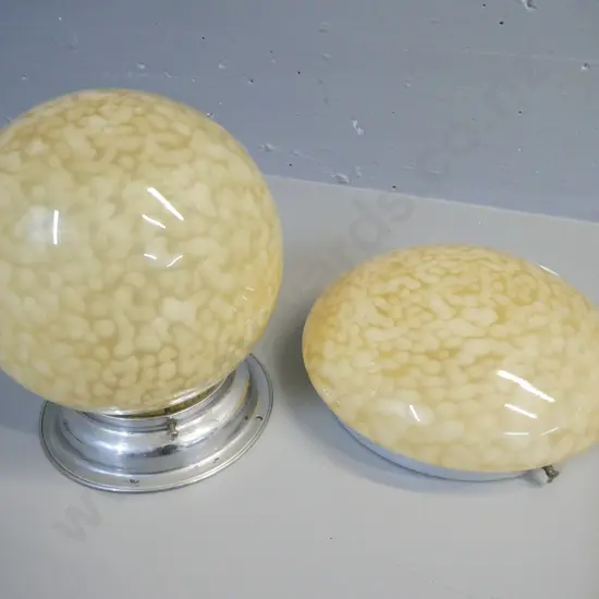 2x mottled glass deco lightshades H- 240