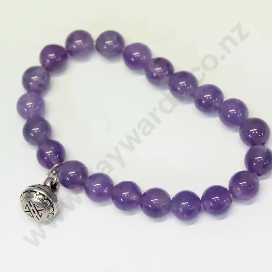 amethyst beaded bangle