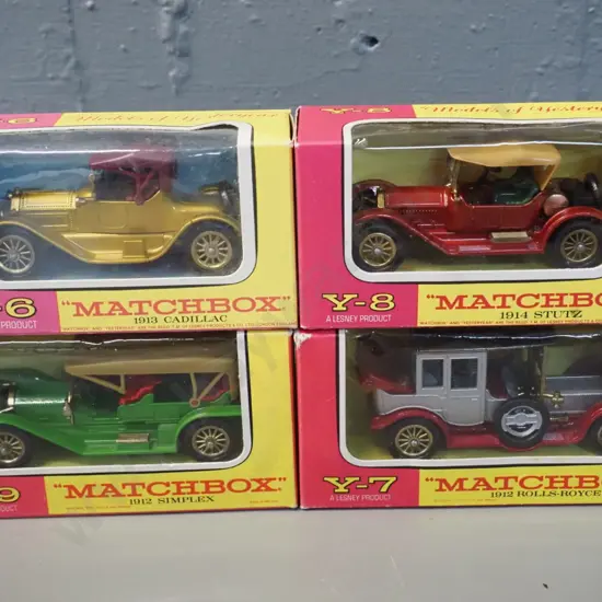 4 Matchbox Models of Yesteryear die-cast vintage cars in original boxes