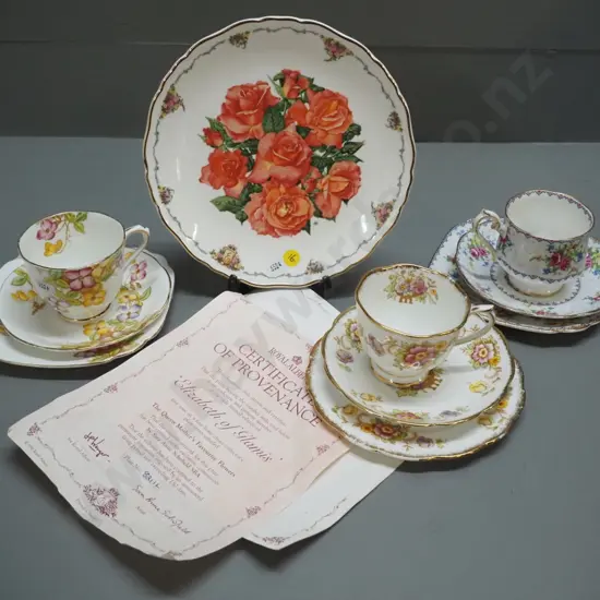 Royal Albert china items, limited edition "Elizabeth of Glamis" rose plate D- 210