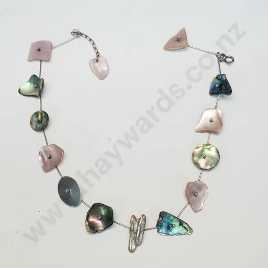 paua shell necklace stamped 925