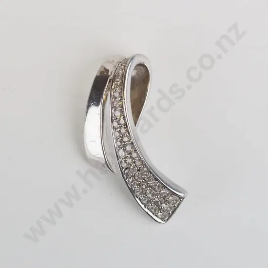 silver cz pendant stamped 925 no chain