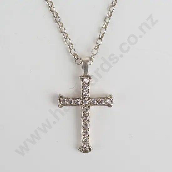 silver cross necklace no marks