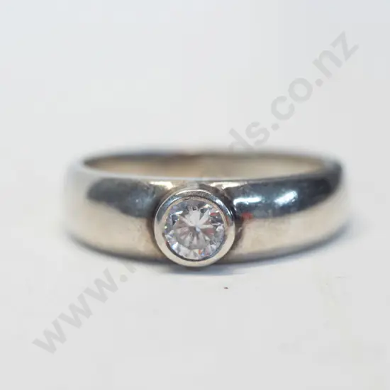 silver cz ring stamped stg