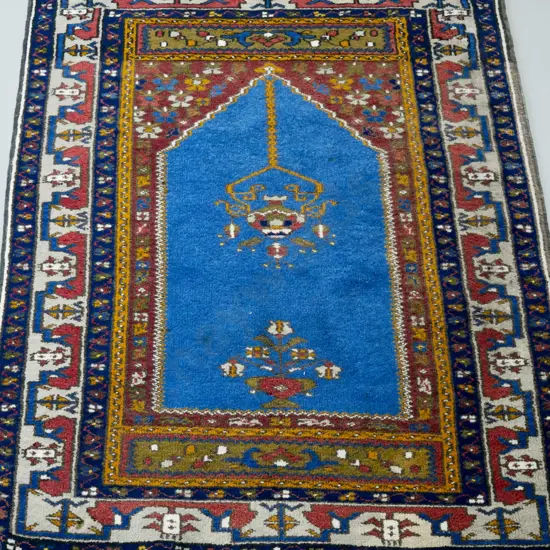 hand-woven Turkish wool multi-colour prayer mat L-1230 W-890