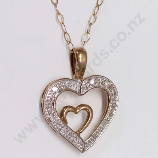 heart shaped necklace stamped 375