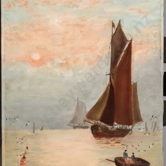 MM Naylor - boxed oil on canvas -  boats H-410 W-255