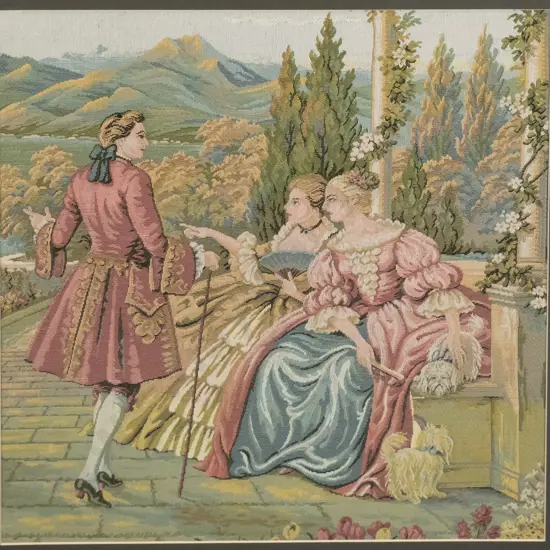 framed tapestry - ladies and gentleman H-470 W-470