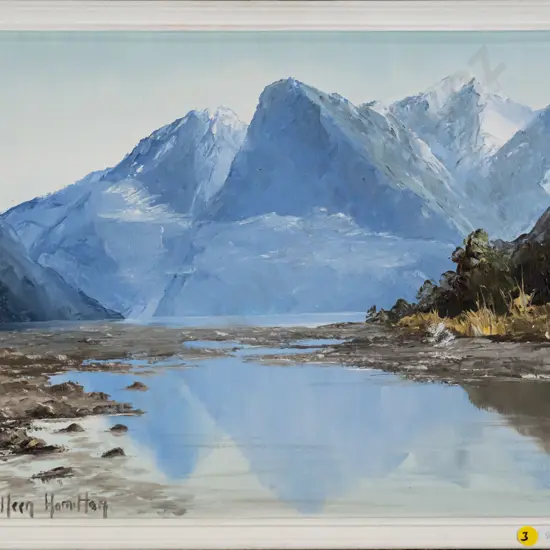 Colleen Hamilton - framed oil - Lion and Pembroke, Milford H-340 W-440