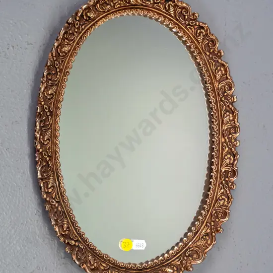 small ornate metal framed wall mirror H-350 W-260