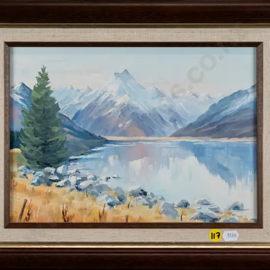 D Williams - framed oil - Mt Cook H-190 W-270